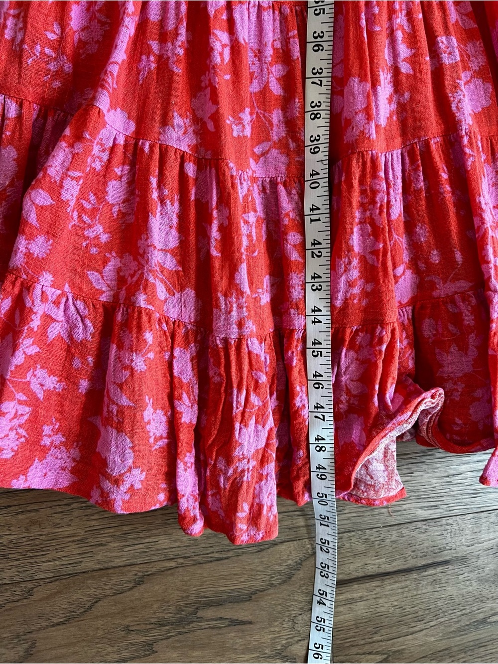 Vici Pink and orange Floral Tie-Shoulder cotton Midi Dress size Medium - Picture 5 of 9